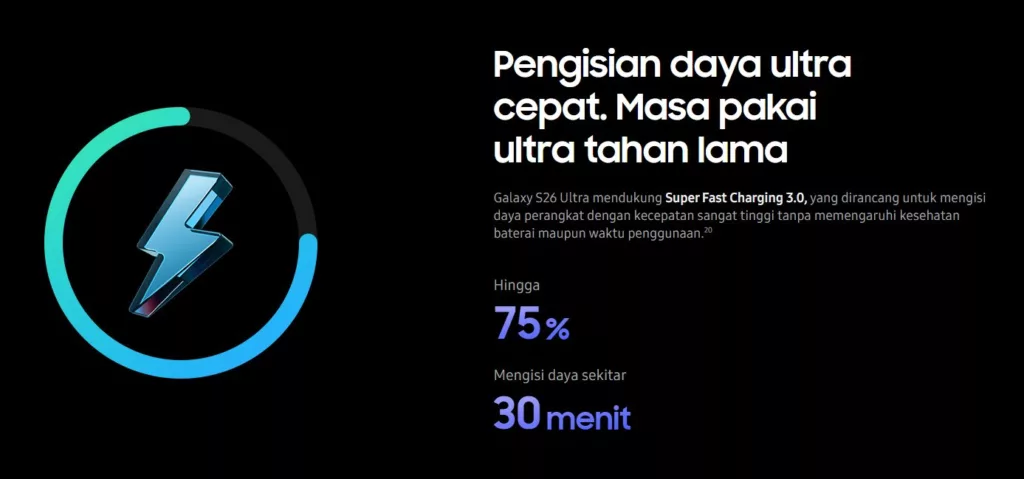 Fitur Fast Charging Galaxy S26 Ultra: Alasan Tak Kejar Watt 1 Fitur Fast Charging Galaxy S26 Ultra