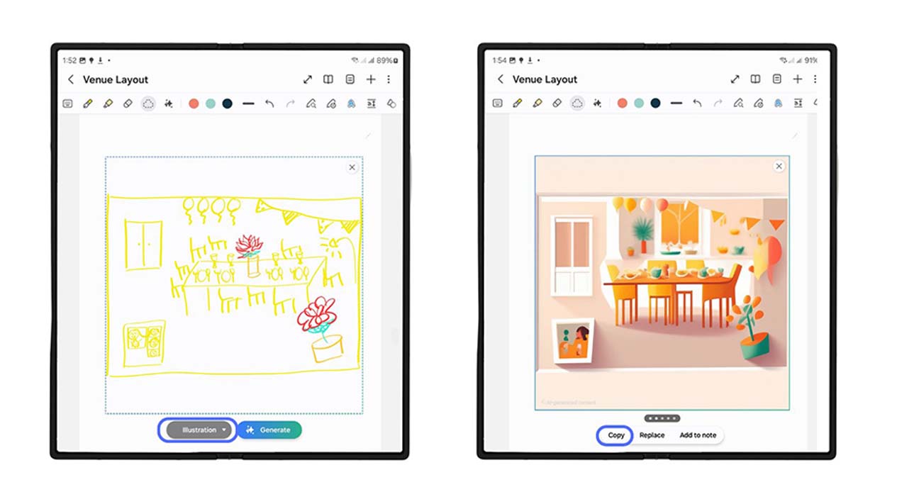 Cara Sketch to Image di Samsung Galaxy Z Fold6