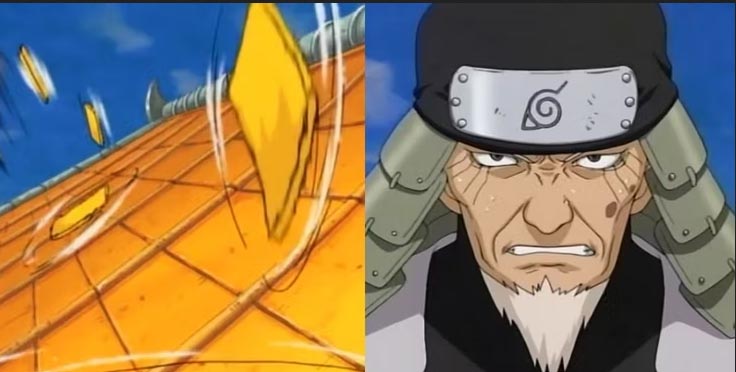 Naruto - Kisah Kocak 4 Jutsu yang Jarang Berguna - Melempar Genting Bangunan