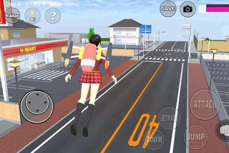 Berjelajah dengan Jetpack di Sakura School Simulator