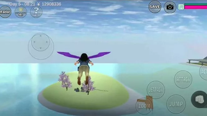 Berjelajah dengan Jetpack di Sakura School Simulator