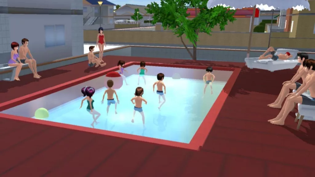 Membuat Kolam Renang Estetis di Sakura School Simulator