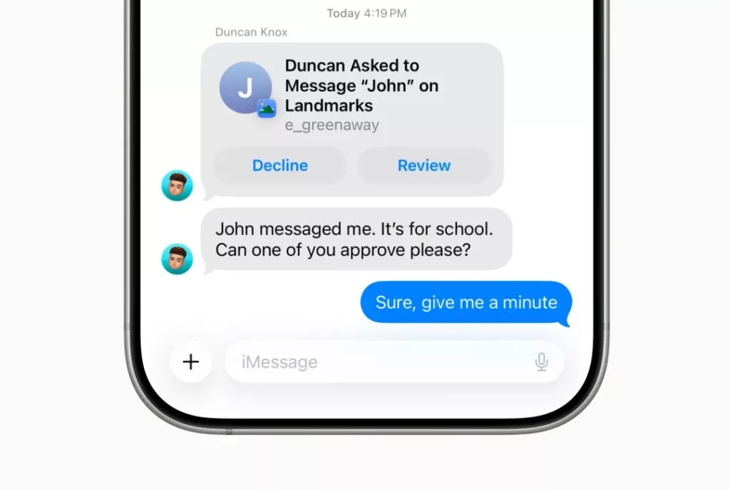 Fitur Baru Apple Wajibkan Anak Izin Mengirim Pesan ke Nomor Baru
