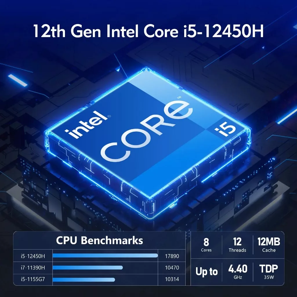 AMD vs Intel di Laptop 5 Jutaan: Mana yang Lebih Awet dan Hemat Listrik? 6 Intel Core i5-12450H