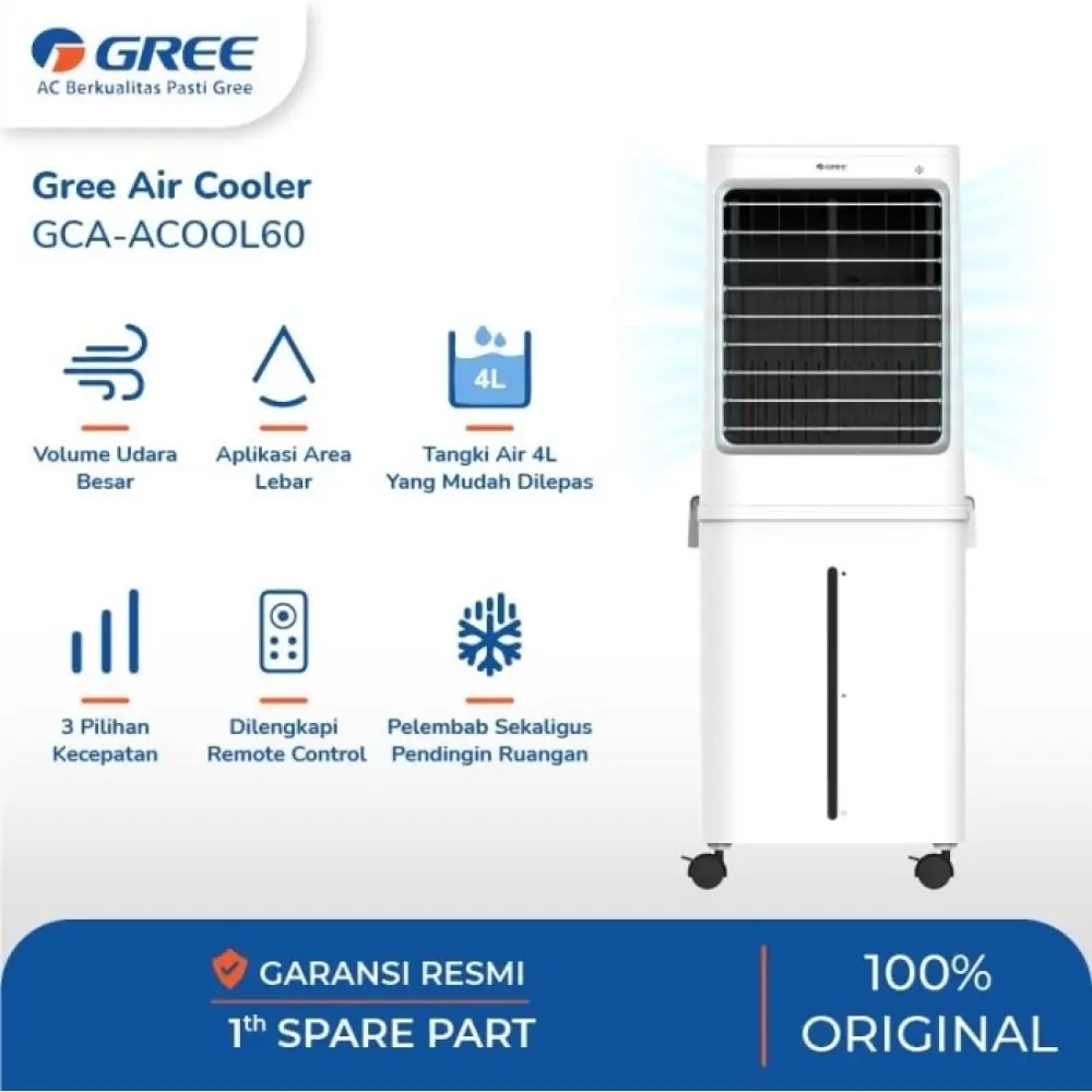 Spesifikasi Air Cooler GREE 60 Liter GCA-ACOOL60