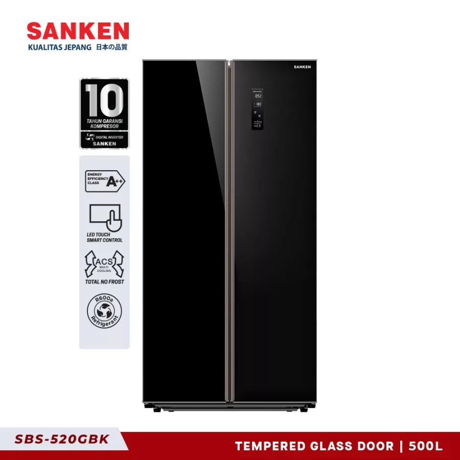 Kulkas Sanken SBS-520GBK: Side by Side Elegan dan Higienis untuk Dapur Modern 4 Spesifikasi Kulkas Sanken SBS-520GBK