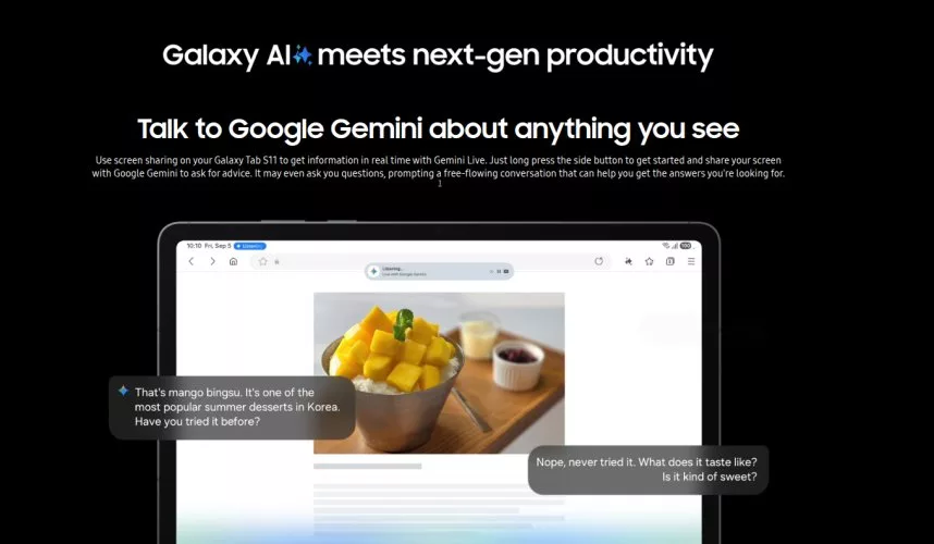 Fitur Galaxy AI di Samsung Galaxy Tab S11