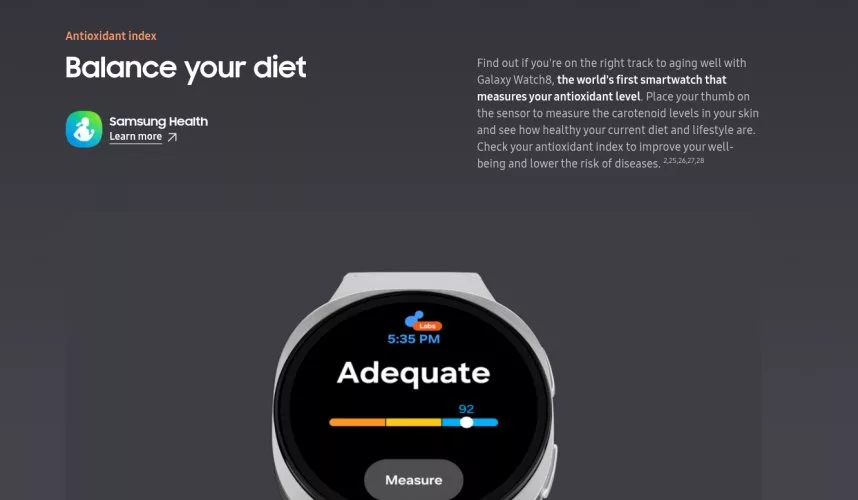 Fitur Antioxidant Index Samsung Galaxy Watch 8