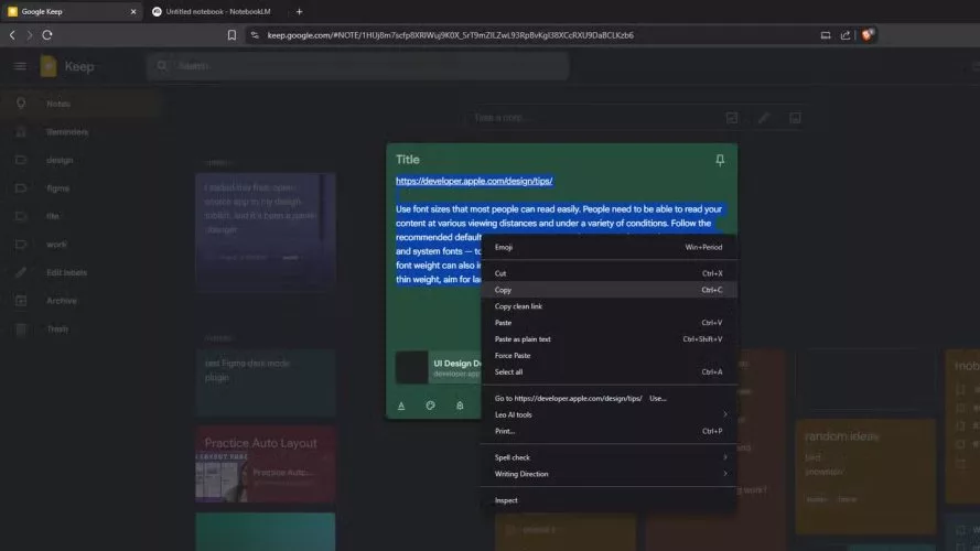 Fitur NotebookLM dengan Google Keep