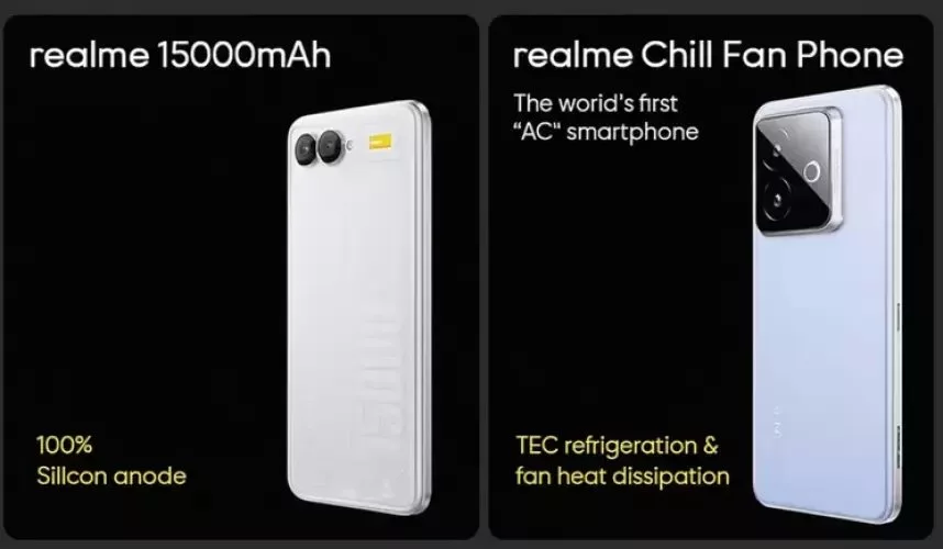 HP Baterai 15000mAh dan Realme Chill Fan Phone
