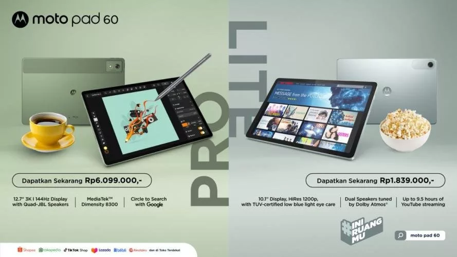 Moto Pad 60 Lite dan Moto Pad 60 Pro Rilis di Indonesia