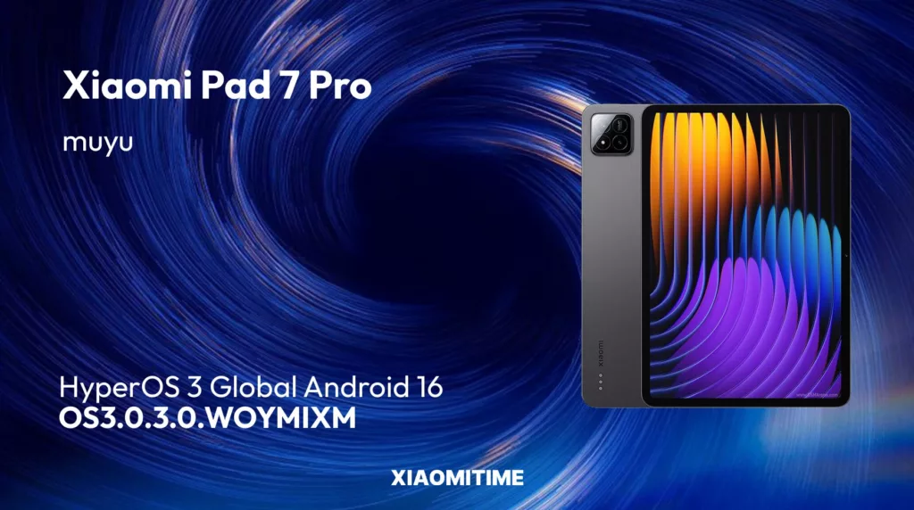 Xiaomi Pad 7 Pro HyperOS 3, Update Android 16 Global