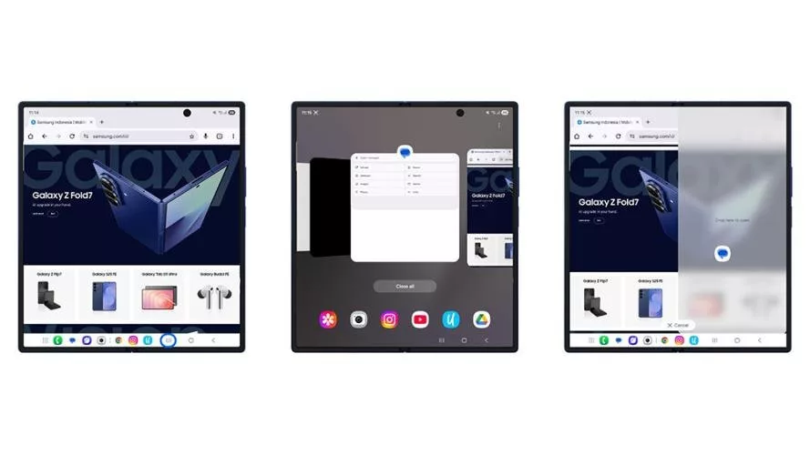 Cara Aktifkan Multi Window di Galaxy Z Fold7