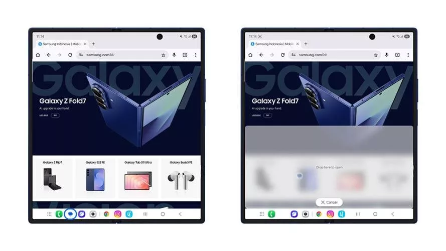 Optimalisasi layar Galaxy Z Fold7 dengan fitur Multi Window